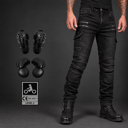 Glevane RoadDenim™ Black Motorcycle Jeans