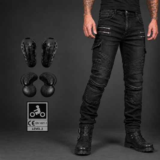 Glevane RoadDenim™ Black Motorcycle Jeans