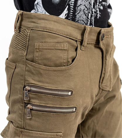 Glevane RoadDenim™ Khaki Motorcycle Jeans